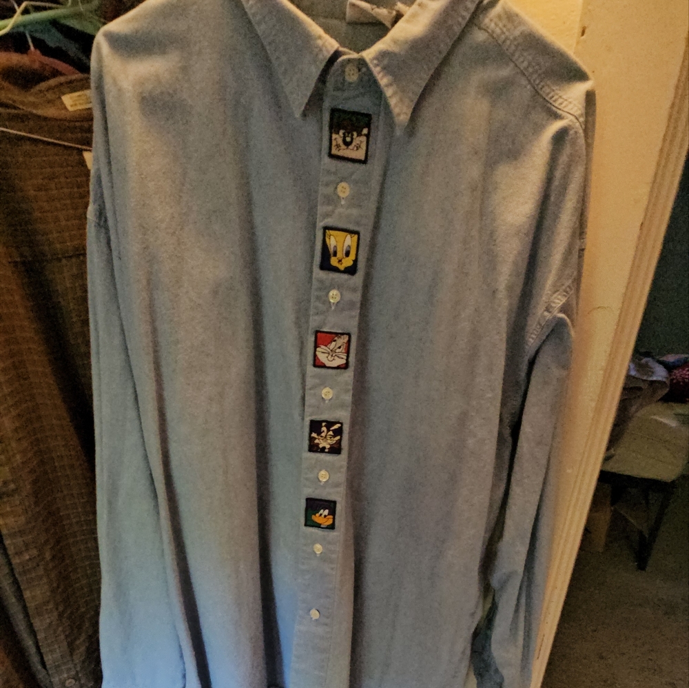Vintage XL Acme Looney Tunes Denim button up